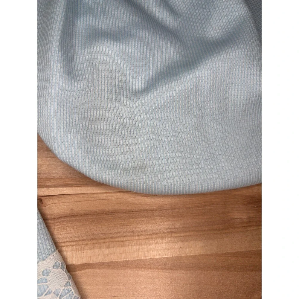 Vintage Carters Baby Girls Blue Striped Lace Dress and Bloomers Set 24 Months
